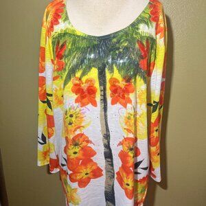 Knot Nautical 2X Multi Color top with sequences